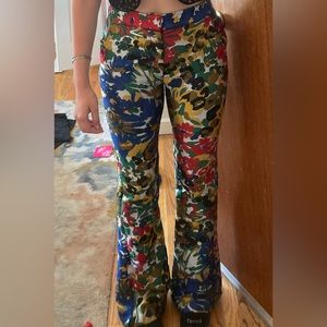 Cynthia Rowley jacquard psychedelic flare pants